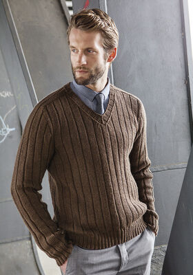PULLI MIT BREITEN RIPPEN Cool Wool Big Melange von Lana Grossa