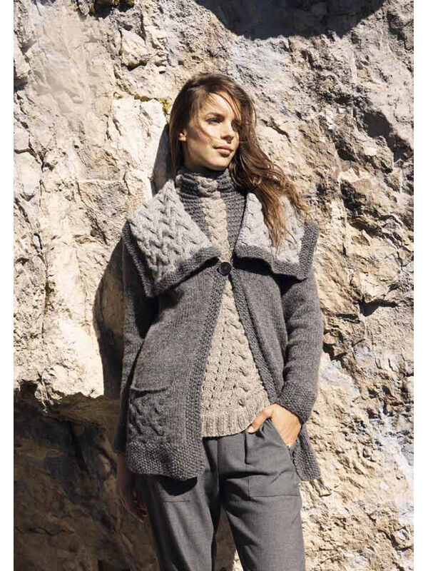 Lana Grossa JACKE MIT ZOPFKRAGEN Alta Moda Alpaca