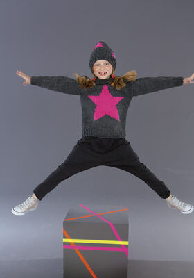 PULLOVER + MÜTZE Mille II uni/Neon von Lana Grossa