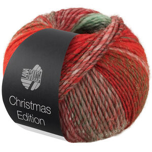 CHRISTMAS EDITION BIG LUREX - von Lana Grossa | 203-Graurot/Rot/Ecru/Schwarzrot/Weißrot/Orange/Dunkelgrün/Weißgrün/Dunkelgrau/Dunkelrot gestreift