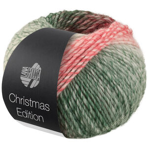 CHRISTMAS EDITION BIG - von Lana Grossa | 201-Brombeer/Dunkelrot/Rot/Hellrot/Ecru/Weißgrün/Dunkelgrün/Schwarzgrün gestreift
