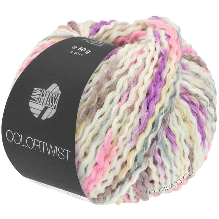 Lana Grossa COLORTWIST | 01-Weiß/Rosa/Grau/Mauve
