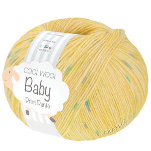 COOL WOOL Baby Uni/Print 50g - von Lana Grossa | 374-Zitrusgelb/Gelb/Türkis/Maigrün