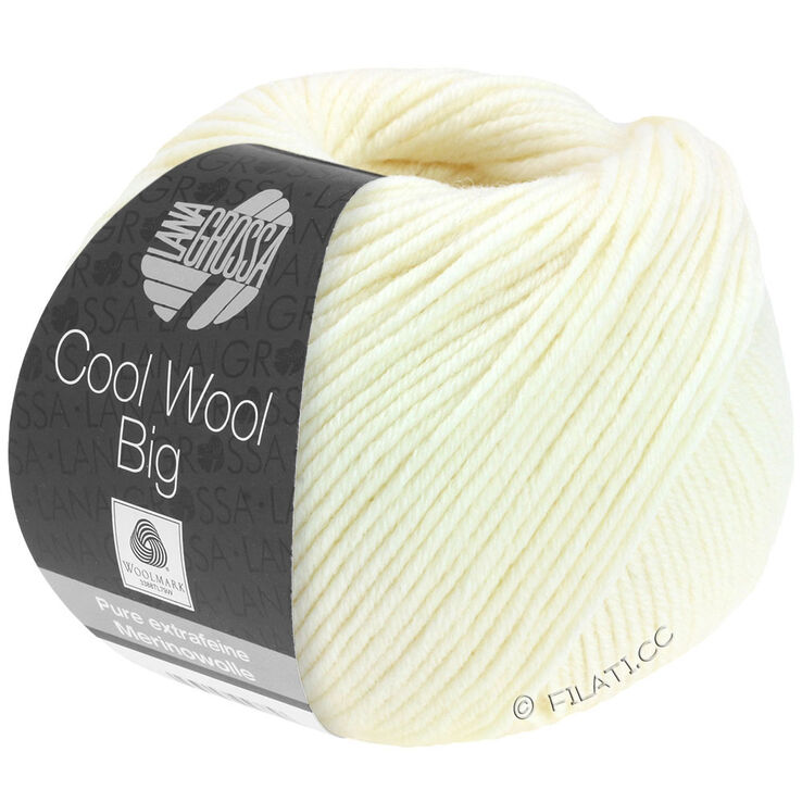 Lana Grossa COOL WOOL Big  Uni/Melange | 0601-Rohweiß
