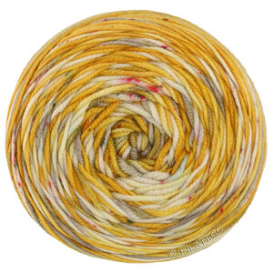 COOL WOOL  Hand-dyed - von Lana Grossa | 13-Goldgelb/Grau/Natur/Hellgelb/Türkis/Weinrot