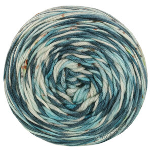 COOL WOOL  Hand-dyed - von Lana Grossa | 14-Türkis/Dunkelpetrol/Natur/Limette/Dunkelbraun