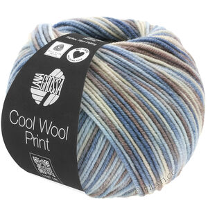 COOL WOOL  Print - von Lana Grossa | 763-Hellblau/Grège/Graubraun/Blaugrau