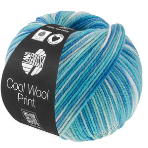 COOL WOOL  Print - von Lana Grossa | 844-Türkis/Hellblau/Azurblau/Rohweiß