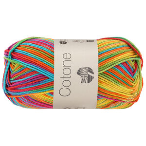 COTONE  Print/Spray/Mouliné - von Lana Grossa | 306-Gelb/Orange/Türkis/Grün/Koralle/Violett