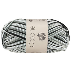 COTONE  Print/Spray/Mouliné - von Lana Grossa | 317-Weiß/Silbergrau/Dunkelgrau/Schwarz