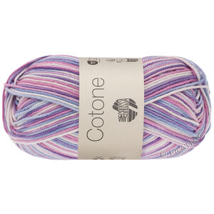 COTONE  Print/Spray/Mouliné - von Lana Grossa | 354-Weiß/Rosa/Lila/Violett/Veilchenblau
