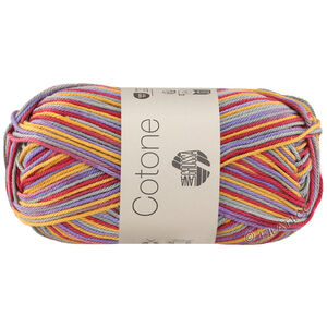 COTONE  Print/Spray/Mouliné - von Lana Grossa | 364-Lila/Graugrün/Gelb/Dunkelpink