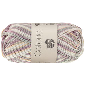 COTONE  Print/Spray/Mouliné - von Lana Grossa | 369-Weiß/Pfirsich/Flieder/Grau