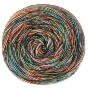 ECOPUNO Hand-dyed - von Lana Grossa | 53-Terrakotta/Petrol/Dunkelgrün/Altrosa/Anthrazit