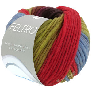 FELTRO Arco - von Lana Grossa | 444-Rotviolett/Blau/Pistazie/Rot/Graubraun