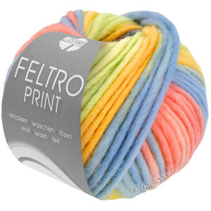 FELTRO Print - von Lana Grossa | 1303-Pastellgrün/Gelb/Hellblau/Lachsrosa