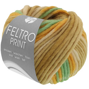 FELTRO Print - von Lana Grossa | 1312-Grünbeige/Smaragd/Goldgelb