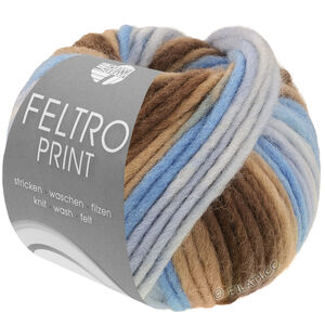 FELTRO Print - von Lana Grossa | 1319-Grau/Hellblau/Taupe/Dunkelbraun