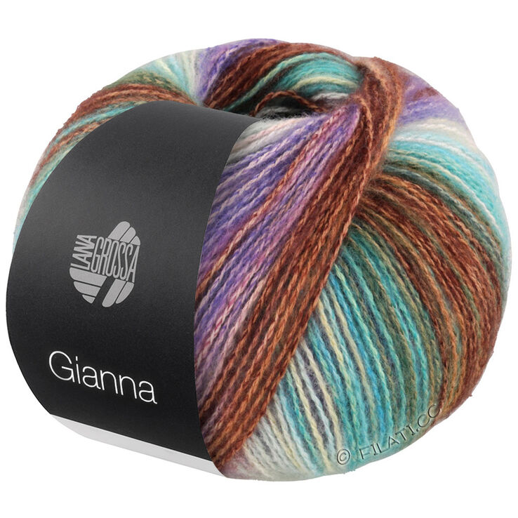 Lana Grossa GIANNA | 01-Türkis/Braun/Violett/Rosa/Mint/Rohweiß