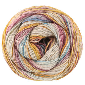 GOMITOLO CALIFORNIA - von Lana Grossa | 3046-Zartblau/Himmelblau/Ocker/Safrangelb/Brombeer/Beere