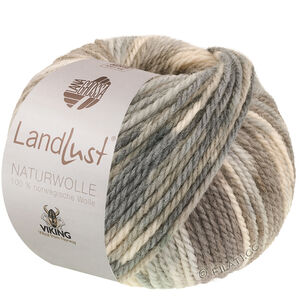 LANDLUST Naturwolle Print - von Lana Grossa | 101-Grau/Creme gemustert