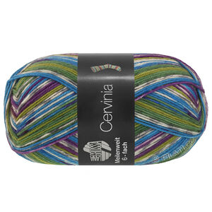 MEILENWEIT 6-FACH 150g Cervinia - von Lana Grossa | 9759-Oliv/Violett/Hellgrau/Mittelgrau/Blau/Dunkelgrün
