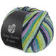 Lana Grossa MEILENWEIT 6-FACH 150g Cosy Socks Multi Stripes | 2202-Lavendel/Schwarzblau/Türkis/Pistazie/Opalgrün
