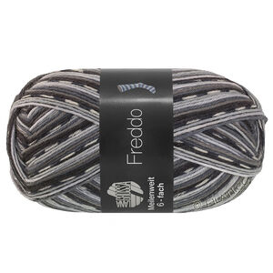 MEILENWEIT 6-FACH 150g Freddo - von Lana Grossa | 9738-Anthrazit/Dunkelgrau/Weiß/Hellgrau/Blaugrau
