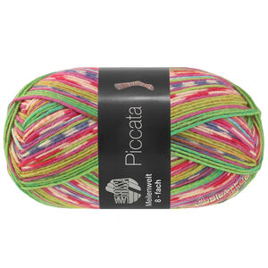 MEILENWEIT 8-FACH 150g Piccata - von Lana Grossa | 9998-Fuchsia/Pink/Orange/Hellgrün/Zitrusgelb/Ockergelb/Hellblau
