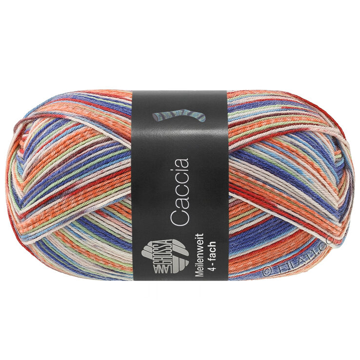 Lana Grossa MEILENWEIT 100g Caccia | 5301-Rost/Hellgrün/Graubeige/Himmelblau/Marine/Dunkelrot/Brombeer