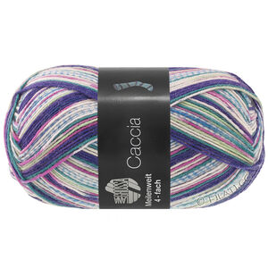 MEILENWEIT 100g Caccia - von Lana Grossa | 5308-Dunkelviolett/Opalgrün/Lichtgrau/Orchidee/Hellgrün/Blau