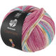 Lana Grossa MEILENWEIT 100g Cashmere Pista | 146-Hellfuchsia/Dunkelfuchsia/Weiß/Ocker/Türkis/Hellblau gestreift