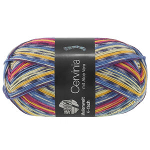 MEILENWEIT 100g Cervinia - von Lana Grossa | 1701-Tintenblau/Himmelblau/Ecru/Aubergine/Beerenrot/Burgund/Gelb/Jeans/Limette