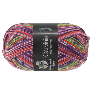 MEILENWEIT 100g Cervinia - von Lana Grossa | 1708-Pink/Tonrot/Graublau/Zartgrau/Rotviolett/Flieder/Grün/Dunkelblau