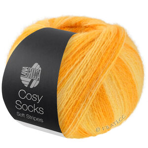 MEILENWEIT 100g Cosy Socks Soft Stripes - von Lana Grossa | 111-Gelb/Dottergelb/Safrangelb