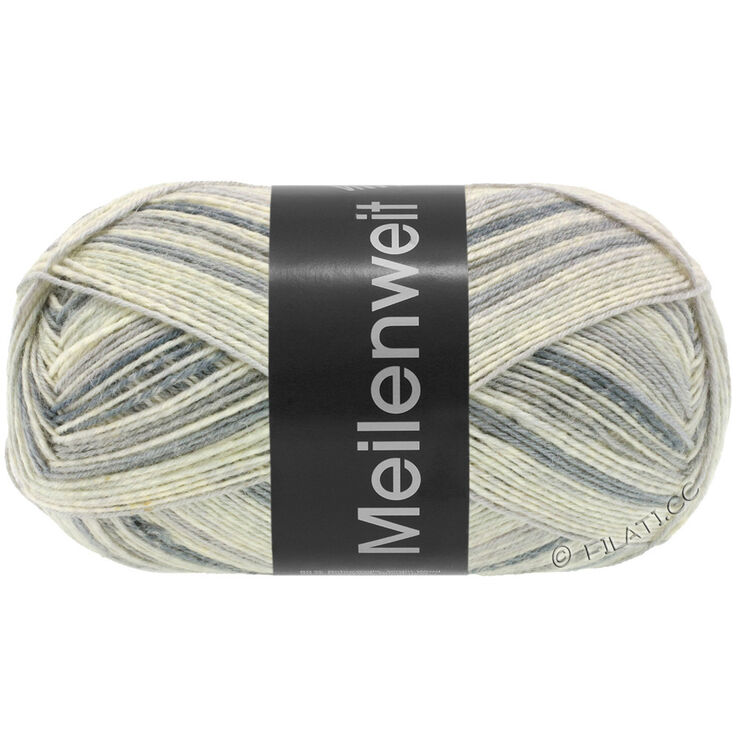 Lana Grossa MEILENWEIT 100g Black Denim Mix | 4656-Silbergrau/Ecru/Hellgrau/Mittelgrau/Dunkelgrau
