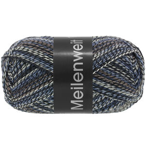 MEILENWEIT 100g Black Denim Mix - von Lana Grossa | 4658-Schwarz/Ecru/Blaugrau/Taupe/Dunkelpetrol/Anthrazit