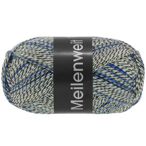 MEILENWEIT 100g Blue Denim Mix - von Lana Grossa | 4608-Schwarz/Weiß/Hellgrau/Mittelgrau/Petrol/Kornblume
