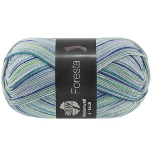 MEILENWEIT 100g Foresta - von Lana Grossa | 5322-Hellblau/Hellgrau/Lila/Dunkelviolett/Dunkelgrün/Hellgrün/Mint/Minttürkis