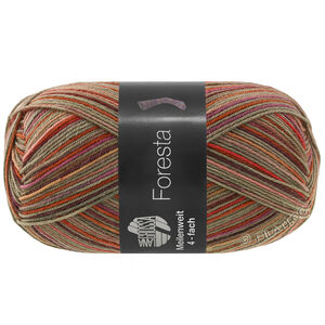 MEILENWEIT 100g Foresta - von Lana Grossa | 5324-Mittelgrau/Aubergine/Terrakotta/Altrosa/Fuchsia/Rot/Himbeer/Graubeige