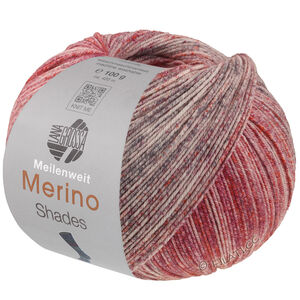 MEILENWEIT 100g Merino Extrafine Shades - von Lana Grossa | 7236-Hellgrau/Dunkelgrau/Weinrot/Burgund/Pflaume