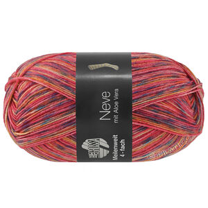 MEILENWEIT 100g Neve - von Lana Grossa | 4431-Himbeerrot/Petrol/Rost/Marine/Honiggelb