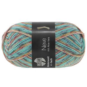 MEILENWEIT 100g Neve - von Lana Grossa | 4434-Türkis/Dunkelgrau/Graulila/Lindgrün/Weinrot