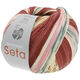 Lana Grossa MEILENWEIT 100g Seta Adriana | 3250-Burgund/Ziegelrot/Rohweiß/Rosa/Grau/Dunkelgrau/Camel/Karamell
