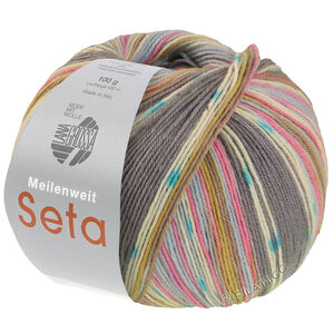 MEILENWEIT 100g Seta Giappone - von Lana Grossa | 3388-Grau/Ecru/Türkis/Pistazie/Pastellblau/Taupe/Nelkenrosa