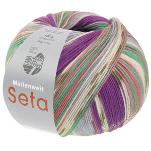 MEILENWEIT 100g Seta Giappone - von Lana Grossa | 3389-Blauviolett/Weiß/Oliv/Hellblau/Jade/Altrosa/Hellgrau