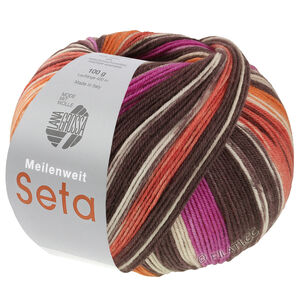 MEILENWEIT 100g Seta Hokkaido - von Lana Grossa | 3581-Rost/Dunkelbraun/Natur/Orange/Anthrazit/Fuchsia/Dunkelgrau