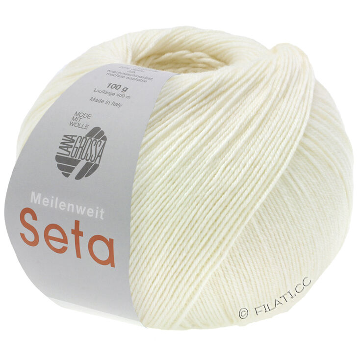 Lana Grossa MEILENWEIT 100g Seta | 01-Weiß
