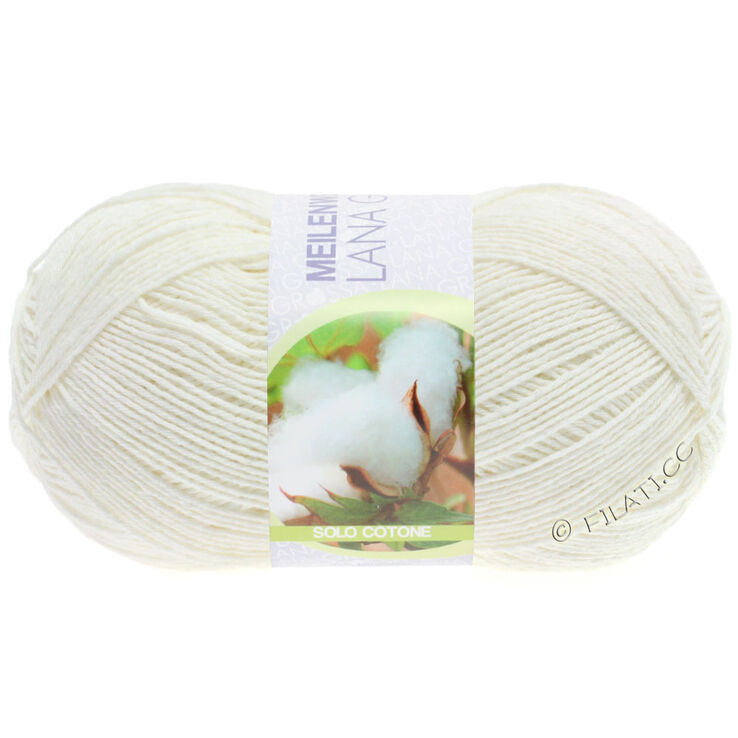 Lana Grossa MEILENWEIT 100g Solo Cotone Unito | 3450-Rohweiß