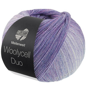 MEILENWEIT 100g Woolycell Duo - von Lana Grossa | 6004-Rotviolett/Grauviolett/Jeans